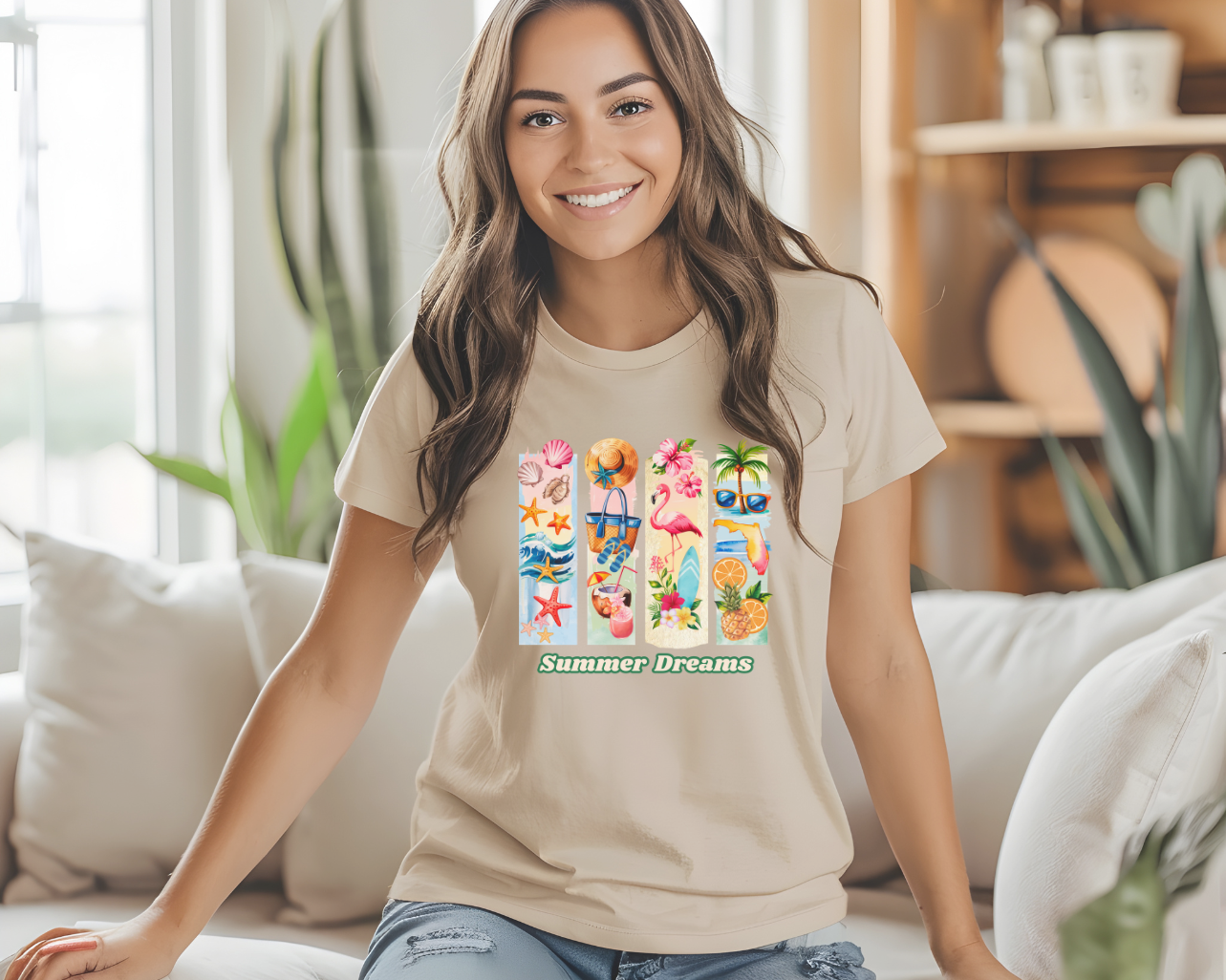 Camiseta Tropical de Verano, Camiseta de Playa, Camiseta con Vibras verano