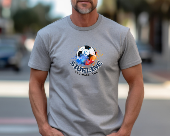 Camiseta Sideline Football Club, Estilo gráfico fútbol, diseño moderno para fanáticos del fútbol
