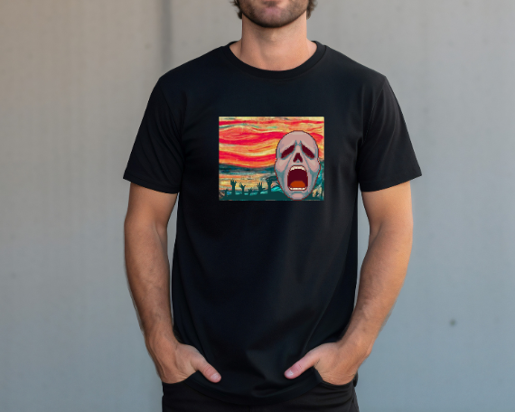 Camiseta El Grito, Arte para vestir, Impresión artística, Camiseta para Halloween