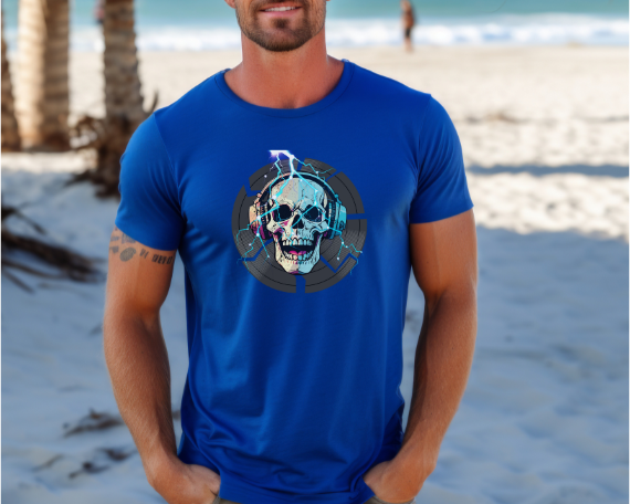 Camiseta Gráfica de DJ, Camiseta Gráfica de Calavera, Camiseta EDM, Camiseta Gráfica Rave