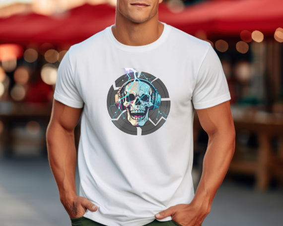 Camiseta Gráfica de DJ, Camiseta Gráfica de Calavera, Camiseta EDM, Camiseta Gráfica Rave