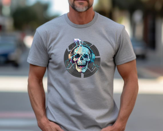 Camiseta Gráfica de DJ, Camiseta Gráfica de Calavera, Camiseta EDM, Camiseta Gráfica Rave