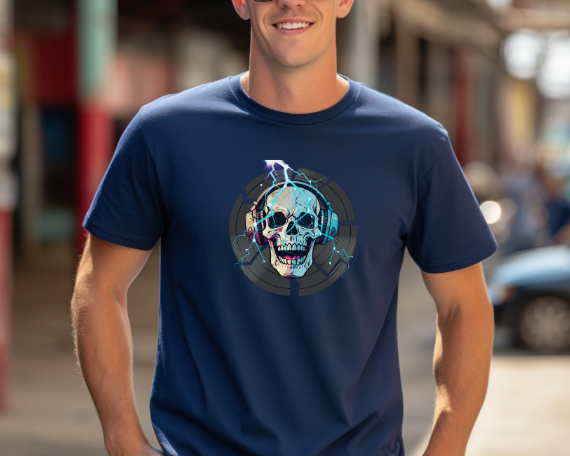 Camiseta Gráfica de DJ, Camiseta Gráfica de Calavera, Camiseta EDM, Camiseta Gráfica Rave