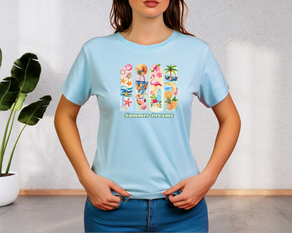 Camiseta Tropical de Verano, Camiseta de Playa, Camiseta con Vibras verano