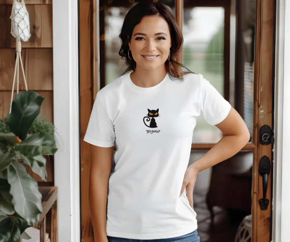 Camiseta minimalista con diseño de gato, Camiseta gráfica de gato, Camiseta cat lover