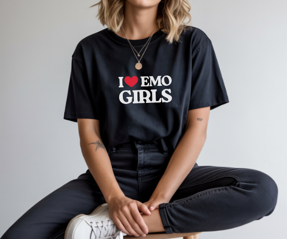Camiseta I Love Emo girls, Camiseta Unisex, Camiseta grafica I Love