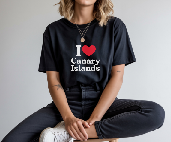 Camiseta I Love Canary Island, Camiseta Unisex, Camiseta grafica I Love