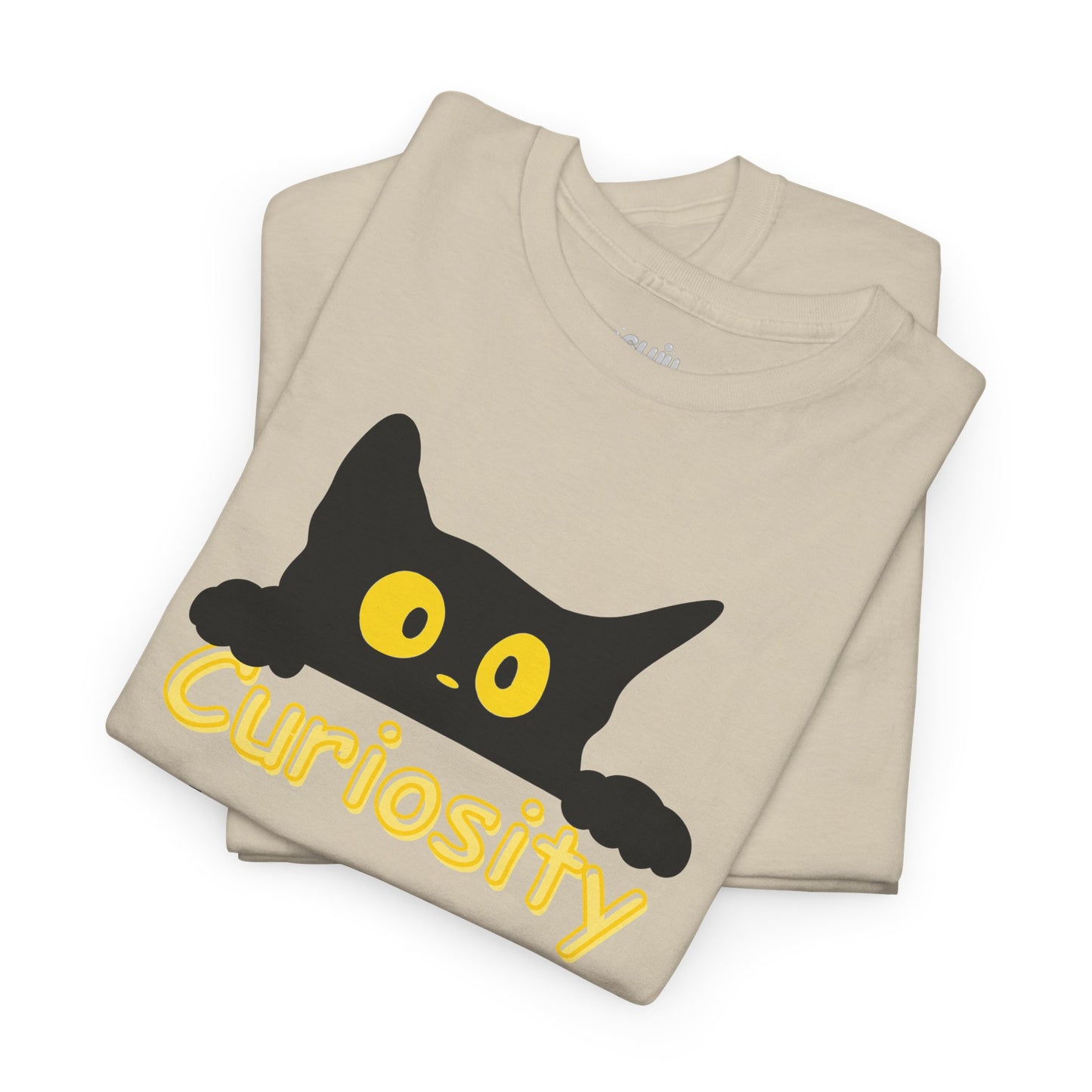 Camiseta de gato negro curioso, Camiseta minimalista de algodón, Regalo para amantes de los gatos