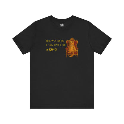Camiseta Gráfica Gato Rey, Camiseta para Amantes de los Gatos, Camiseta Divertida de Gato Rey