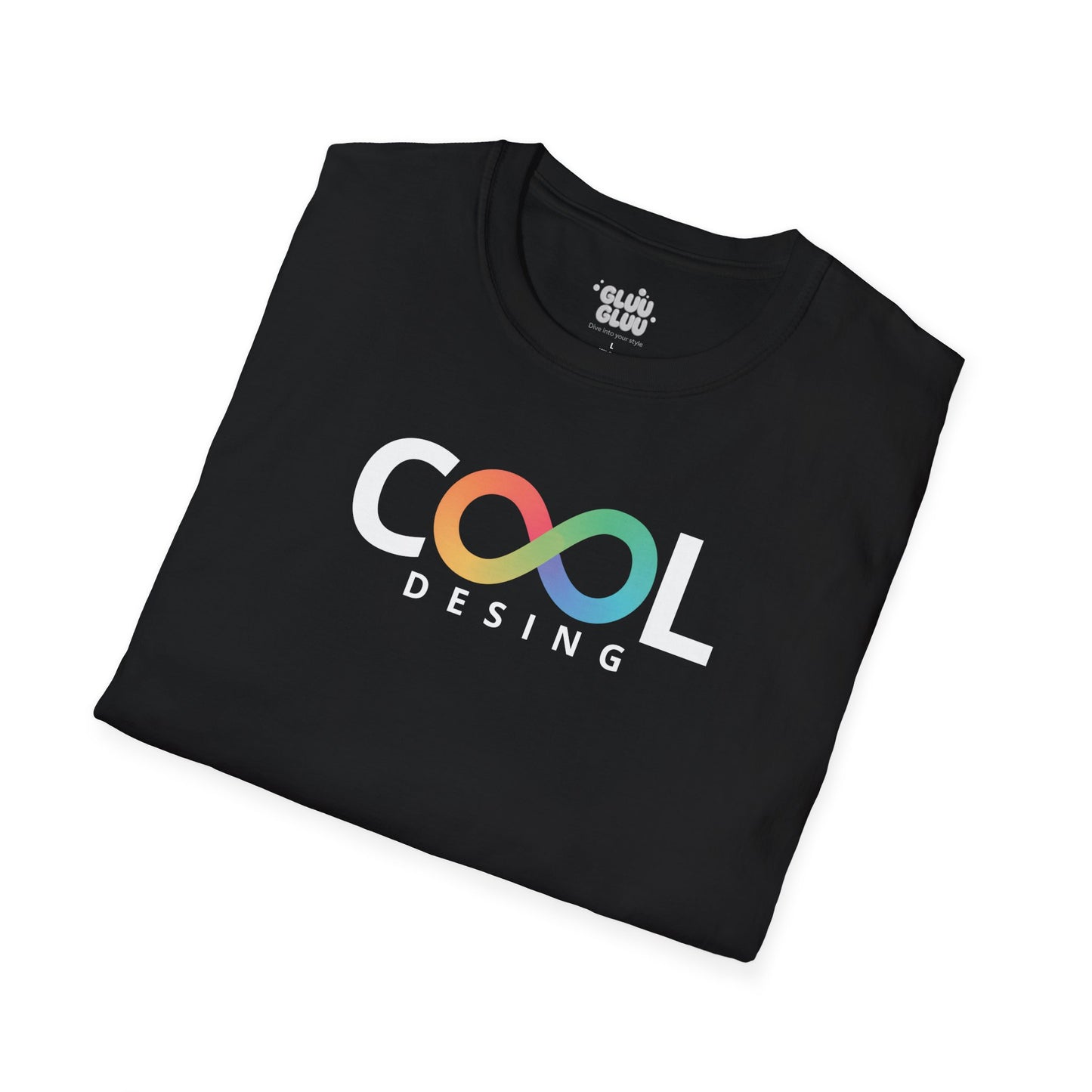 Camiseta Cool Design unisex, Camiseta con logo infinito multicolor, camiseta minimalista de moda streetwear
