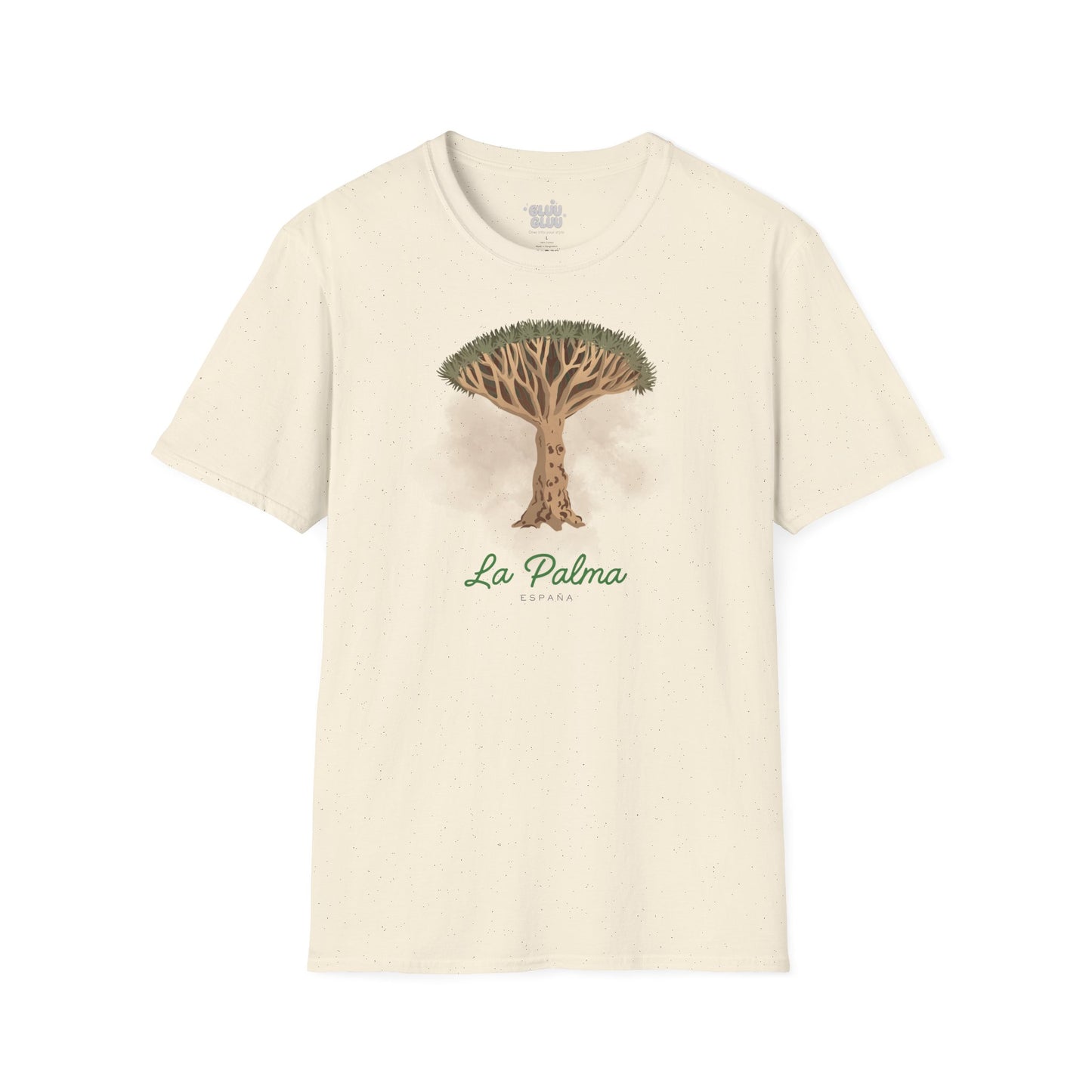 Camiseta Drago milenario La Palma, Camiseta Canarias diseño árbol icónico, Homenaje al árbol simbólico de La Palma