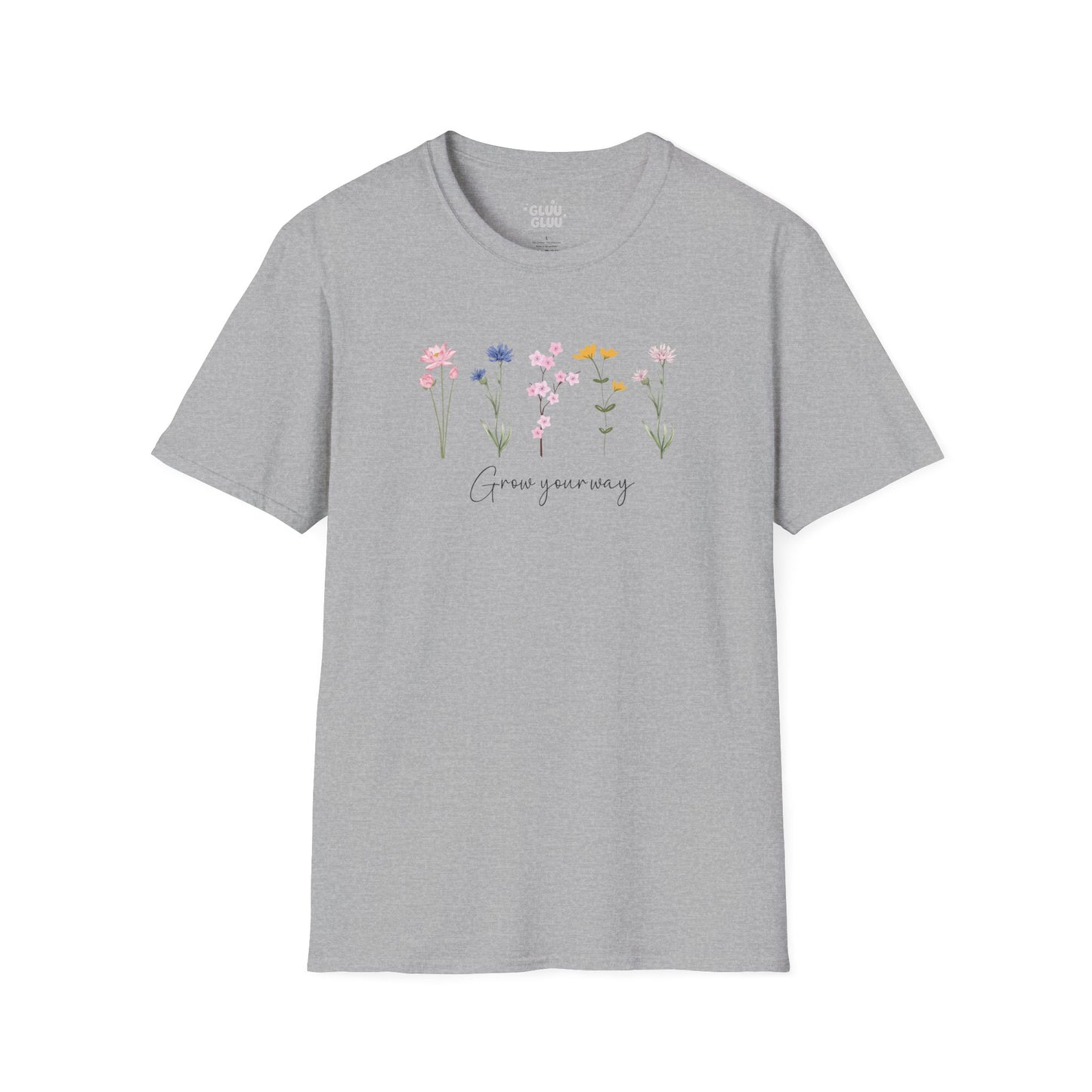Camiseta floral estética, camiseta con frase y flores, camiseta flor silvestre, camiseta con mensaje positivo
