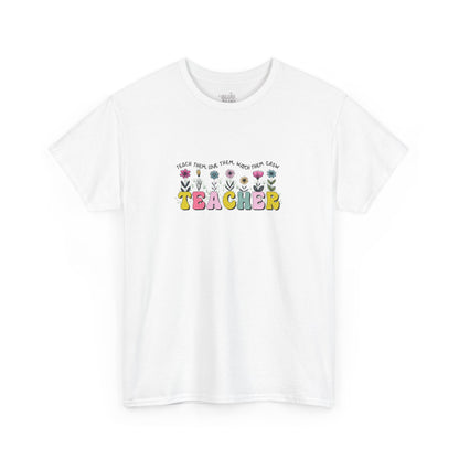 Camiseta Regreso a clases para maestras, Diseño floral, Outfit de regreso a clases