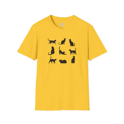 Camiseta Minimalista de Gato, Camiseta de Gato, Camiseta Gráfica de Felino