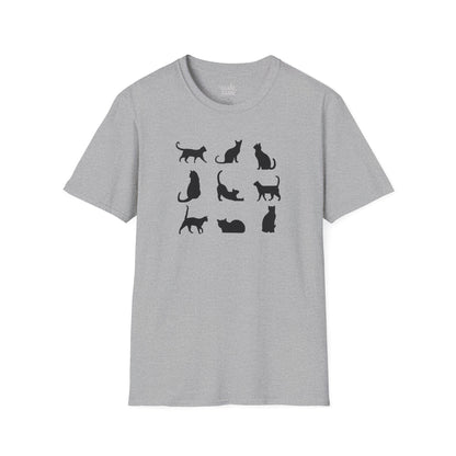 Camiseta Minimalista de Gato, Camiseta de Gato, Camiseta Gráfica de Felino