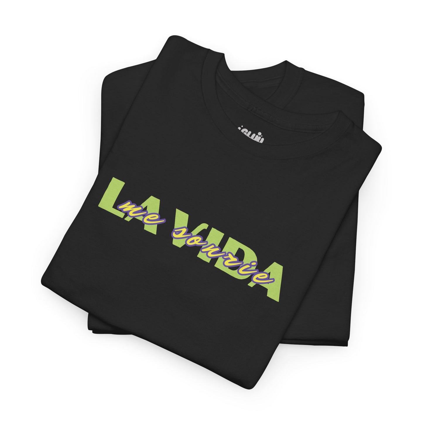 La vida me sonríe frase positiva, camiseta motivacional, camiseta vida feliz unisex, camiseta mensaje optimista