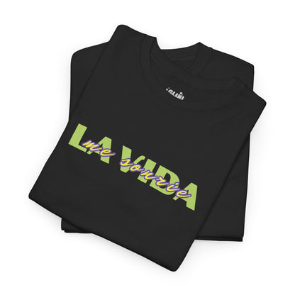 La vida me sonríe frase positiva, camiseta motivacional, camiseta vida feliz unisex, camiseta mensaje optimista