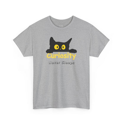 Camiseta de gato negro curioso, Camiseta minimalista de algodón, Regalo para amantes de los gatos