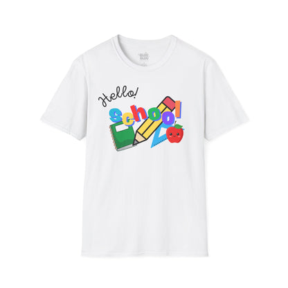 Camiseta regreso a clases, camiseta Hello School, camiseta Primer Dia de clase