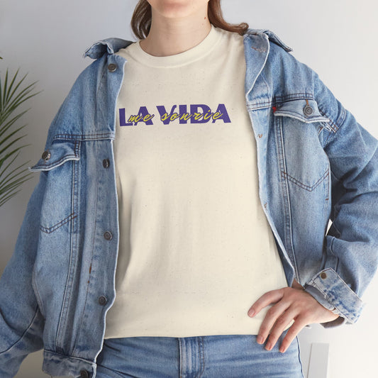 La vida me sonríe frase positiva, camiseta motivacional, camiseta vida feliz unisex, camiseta mensaje optimista