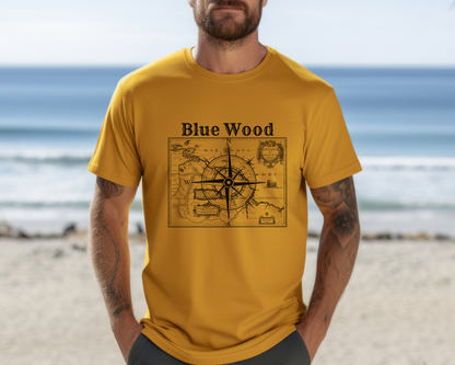 Camiseta con mapa vintage, camiseta estilo náutico, camiseta con diseño de mapa, camiseta con mapa antiguo