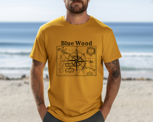 Camiseta con mapa vintage, camiseta estilo náutico, camiseta con diseño de mapa, camiseta con mapa antiguo