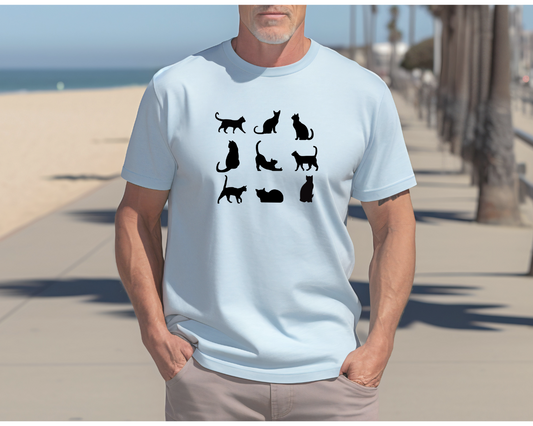 Camiseta de gato con diseño gráfico, camiseta unisex para amantes de los gatos GLUU GLUU