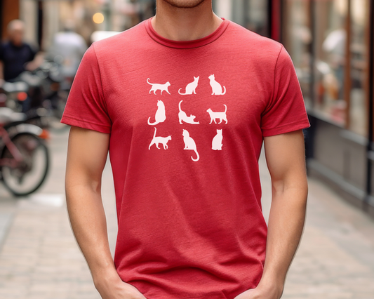 Camiseta Minimalista de Gato, Camiseta de Gato, Camiseta Gráfica de Felino