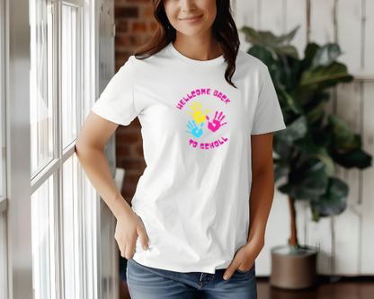 Camiseta con huellas de manos; Camiseta Regreso a clases, Camiseta Maestra, Camiseta Primer Día de Escuela