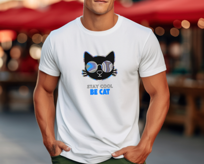 Camiseta de gato con gafas, Regalo para amante de los gatos, Moderna camiseta con gato.