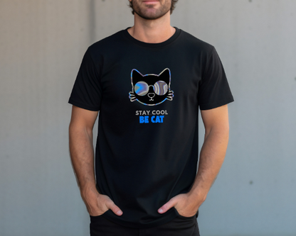 Camiseta de gato con gafas, Regalo para amante de los gatos, Moderna camiseta con gato.