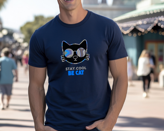 Camiseta de gato con gafas, Regalo para amante de los gatos, Moderna camiseta con gato.