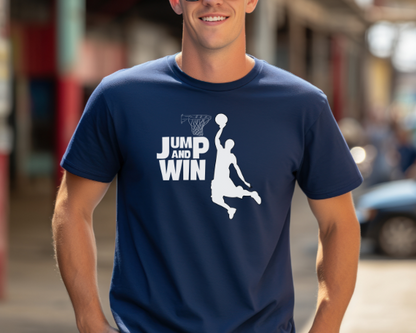 Camiseta baloncesto Jump and Win, Camiseta juego de cancha, Camiseta deportiva baloncesto