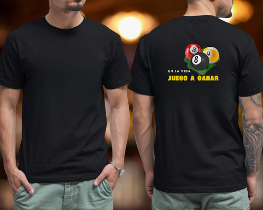 Camiseta pool player masculina, Diseño 8-ball gráfico para fanáticos del billar, Regalo jugador de pool, Camiseta motivacional hombre