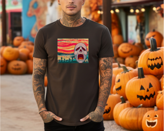 Camiseta temática Halloween El Grito, diseño exclusivo GLUU GLUU
