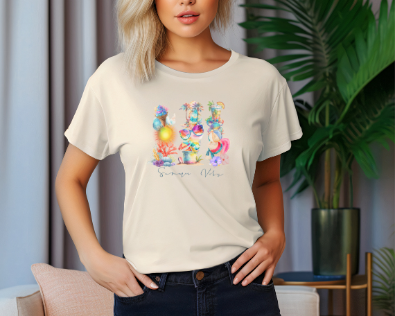 Camiseta Summer Vibes, Camiseta vibras de verano, Camiseta de verano, Camiseta retro de verano