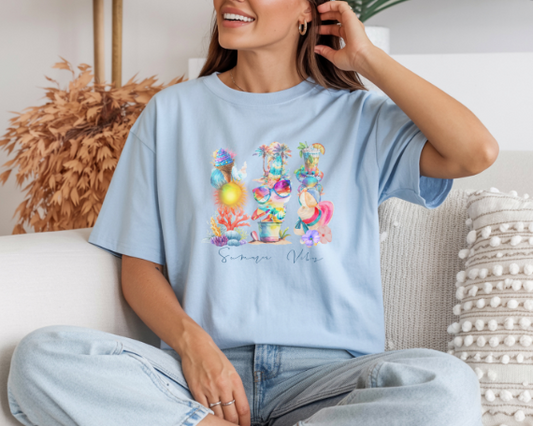 Camiseta Summer Vibes, Camiseta vibras de verano, Camiseta de verano, Camiseta retro de verano