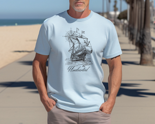 Camiseta de Barco Vintage, Camiseta con Brújula Náutica,  Barco Antiguo, Estilo Náutico Retro