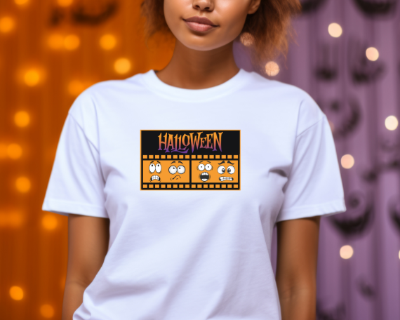 Camiseta con tira de película de Halloween, Camiseta de Hallowee, divertida para Halloween