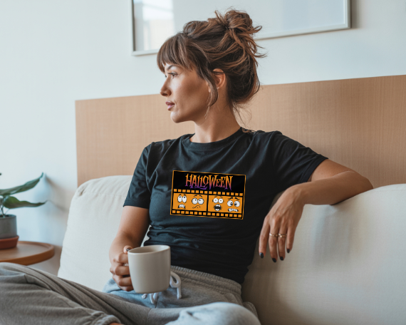 Camiseta con tira de película de Halloween, Camiseta de Hallowee, divertida para Halloween