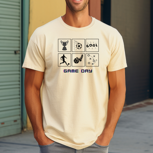 Camiseta Game Day, Camiseta soccer goal unisex, Camiseta espíritu futbolero