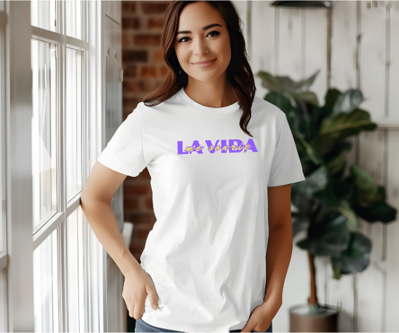 La vida me sonríe frase positiva, camiseta motivacional, camiseta vida feliz unisex, camiseta mensaje optimista