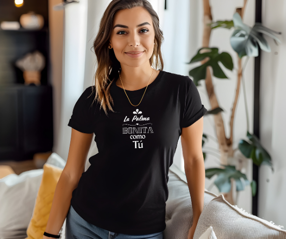 Camiseta La Palma bonita como tú, Camiseta homenaje La Palma, Camiseta recuerdo La Palma