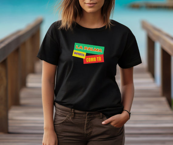 Camiseta La Palma bonita como tú, Camiseta homenaje La Palma, Camiseta recuerdo La Palma