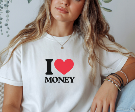 camiseta exclusiva I LOVE con corazón rojo, ropa urbana GLUU GLUU