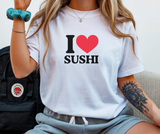 Camiseta I LOVE con corazón rojo, camiseta unisex GLUU GLUU