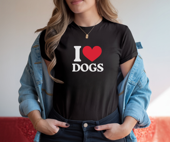 Camiseta I Love Dogs, Camiseta Unisex, Camiseta grafica I Love