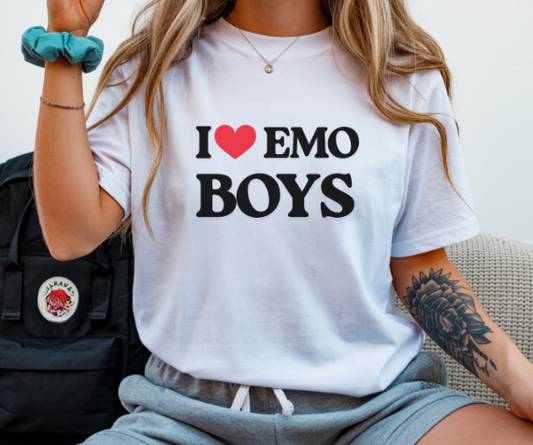 Camiseta I LOVE con corazón rojo, camiseta unisex GLUU GLUU
