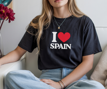 Camiseta I Love Spain, Camiseta Unisex, Camiseta grafica I Love