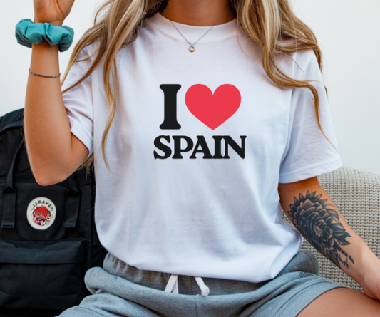 Camiseta I LOVE con corazón rojo, camiseta unisex GLUU GLUU